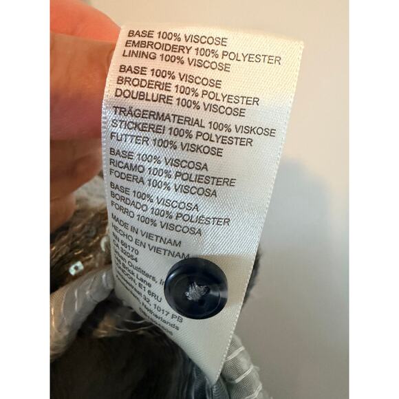 Anthropologie Pilcro Silver and Gray Sequin Button Up Blouse Shirt Sz Large NEW - Picture 14 of 14